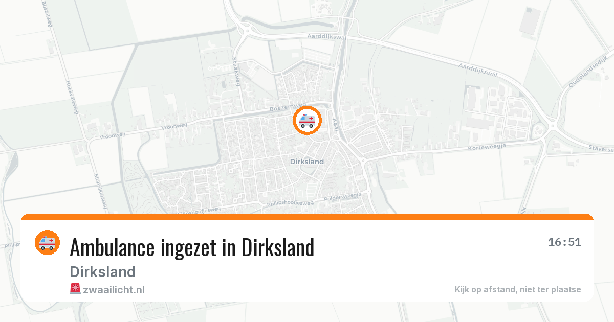 Ambulance ingezet in Dirksland — 22 jun 2026 | 🚨 Zwaailicht.nl