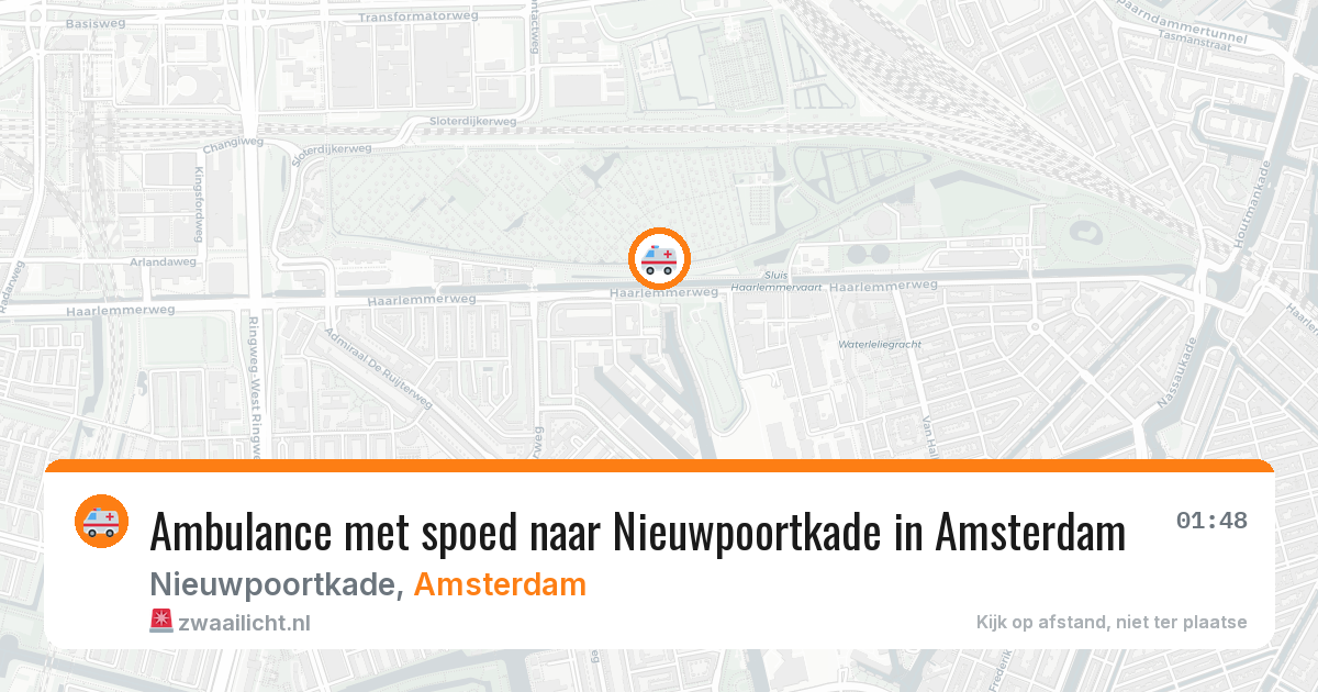 Ambulance met spoed naar Nieuwpoortkade in Amsterdam — 25 jun 2026
