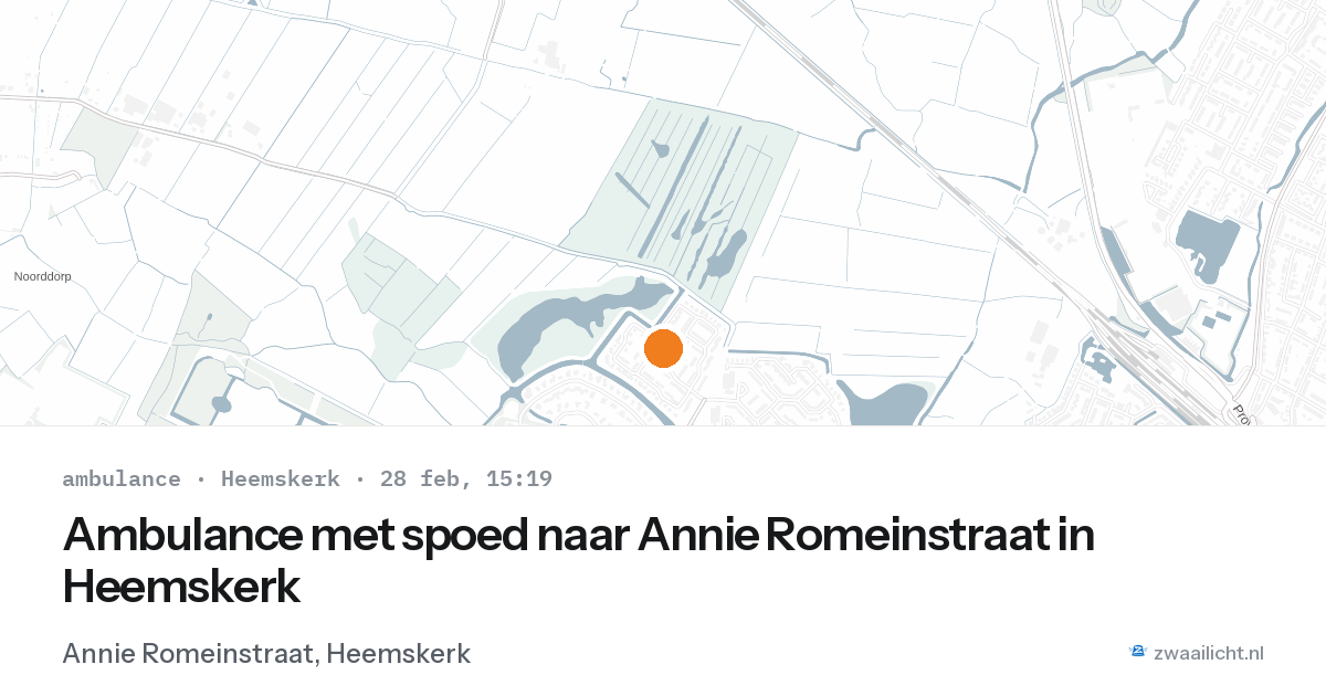 Ambulance met spoed naar Annie Romeinstraat in Heemskerk — 28 feb 2026