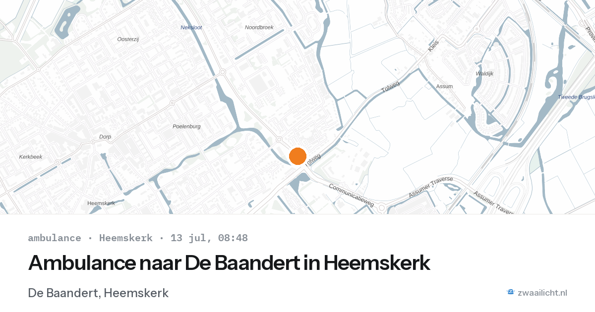 Ambulance naar De Baandert in Heemskerk — 13 jul 2026
