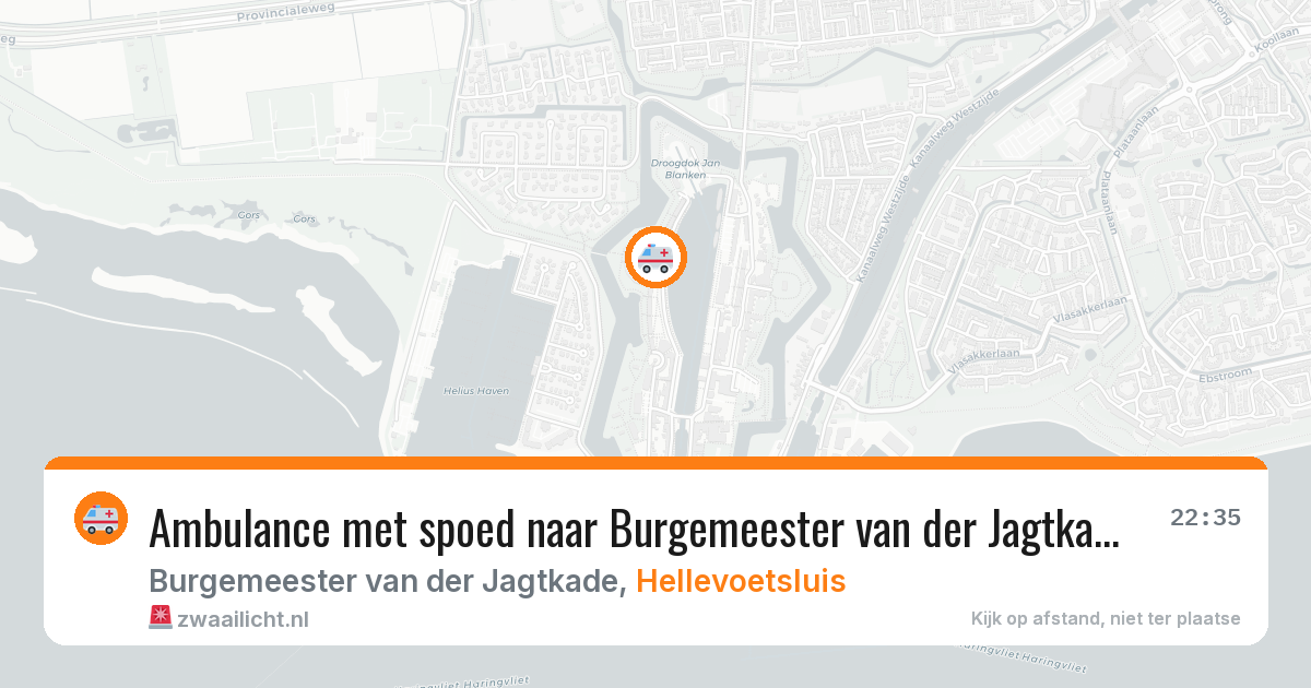 Ambulance met spoed naar Burgemeester van der Jagtkade in Hellevoetsluis — 22 jun 2026
