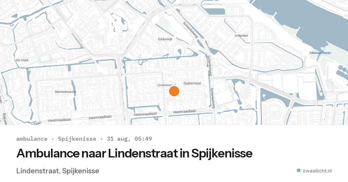 Ambulance naar Lindenstraat in Spijkenisse — 31 aug 2026