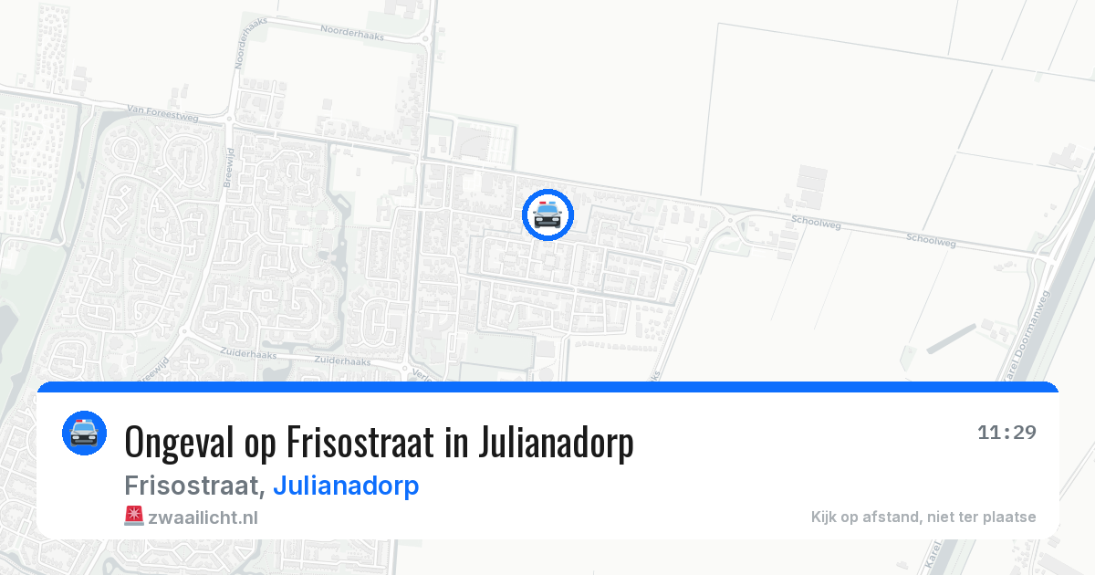 Ongeval op Frisostraat in Julianadorp — 18 jul 2026