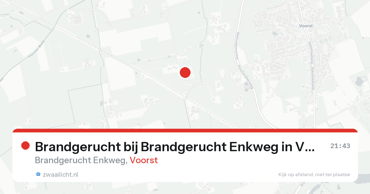 Brandgerucht bij Brandgerucht Enkweg in Voorst — 7 feb 2026
