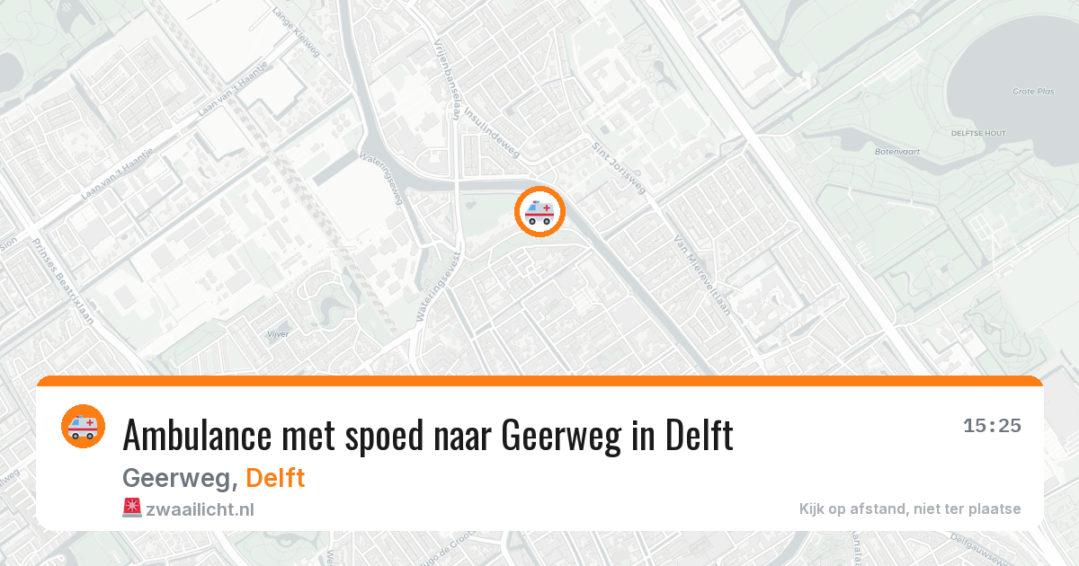 Ambulance met spoed naar Geerweg in Delft — 11 aug 2026