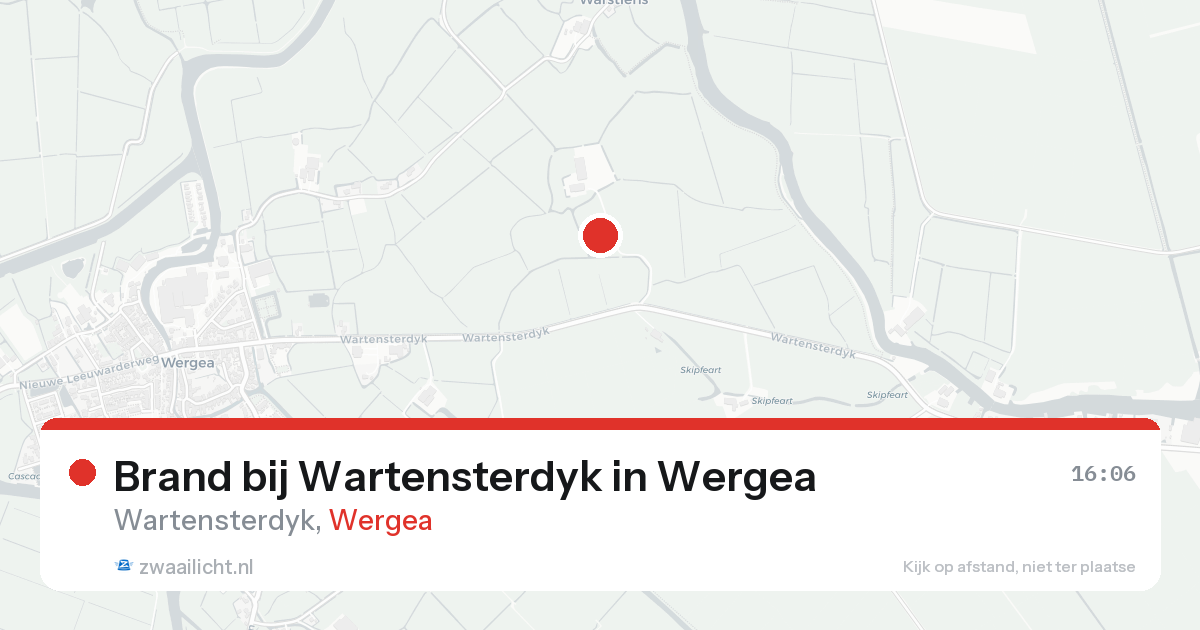Brand bij Wartensterdyk in Wergea — 14 aug 2026