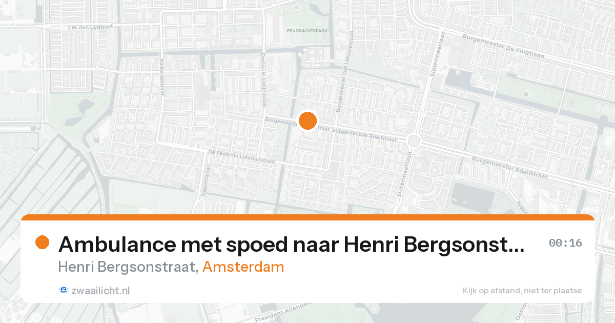 Ambulance met spoed naar Henri Bergsonstraat in Amsterdam — 15 aug 2026