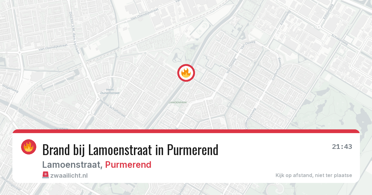 Brand bij Lamoenstraat in Purmerend — 16 mei 2026