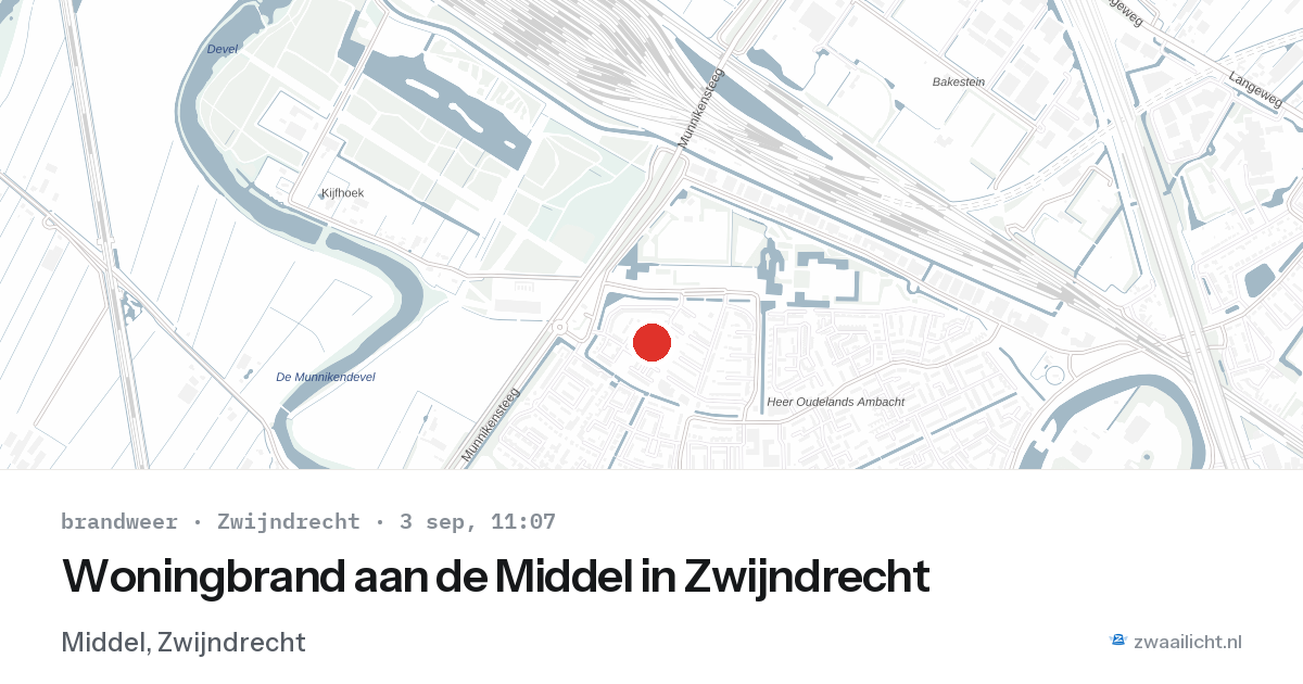Woningbrand aan de Middel in Zwijndrecht — 3 sep 2026