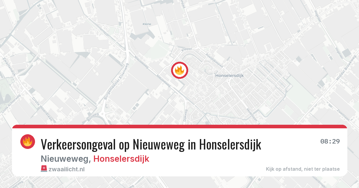Verkeersongeval op Nieuweweg in Honselersdijk — 22 apr 2026
