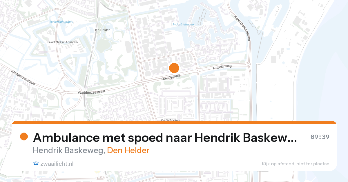 Ambulance met spoed naar Hendrik Baskeweg in Den Helder — 27 aug 2026