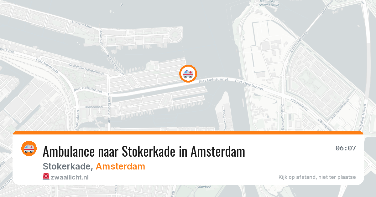 Ambulance naar Stokerkade in Amsterdam — 9 aug 2026
