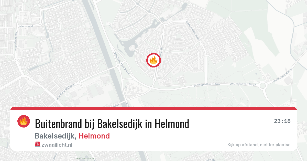 Buitenbrand bij Bakelsedijk in Helmond — 26 apr 2026