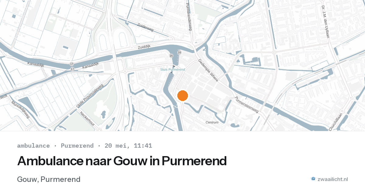 Ambulance naar Gouw in Purmerend — 20 mei 2026