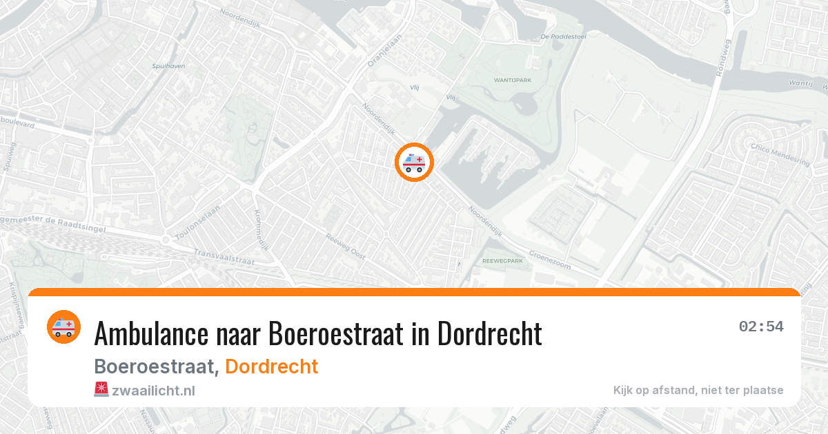 Ambulance naar Boeroestraat in Dordrecht — 2 aug 2026