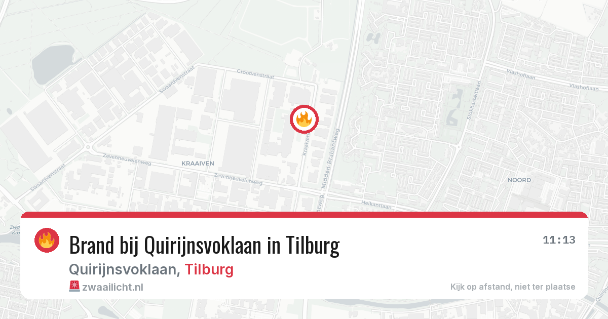 Brand bij Quirijnsvoklaan in Tilburg — 25 jun 2026
