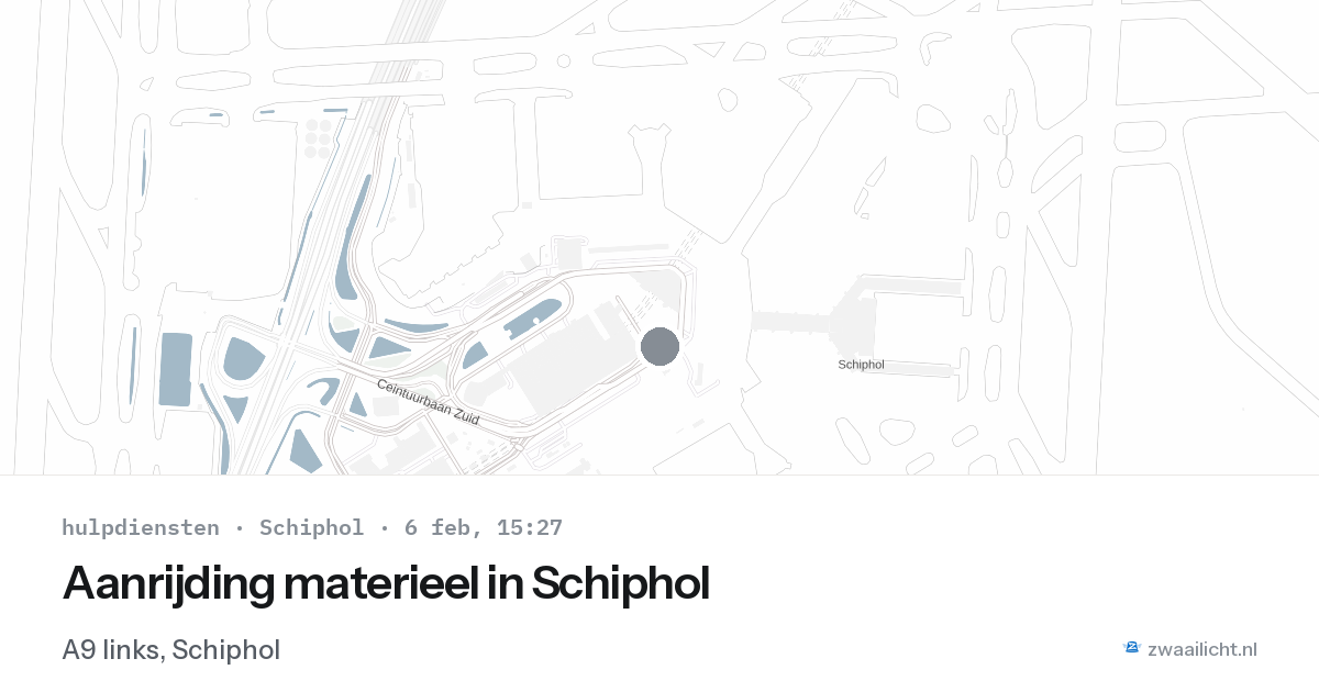 Aanrijding materieel in Schiphol — 6 feb 2026