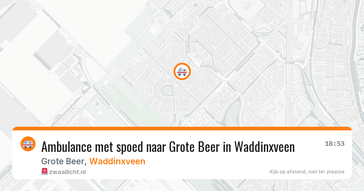 Ambulance met spoed naar Grote Beer in Waddinxveen — 19 jun 2026