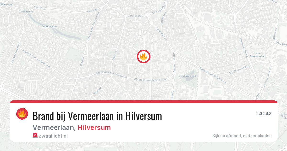 Brand bij Vermeerlaan in Hilversum — 13 jul 2026