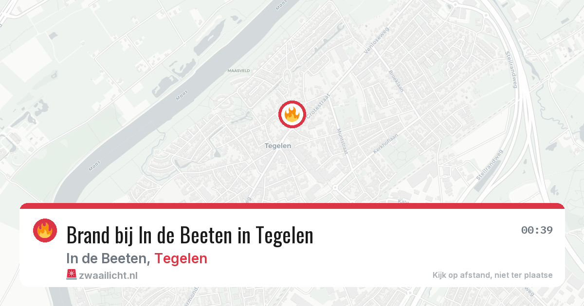Brand bij In de Beeten in Tegelen — 12 mrt 2026