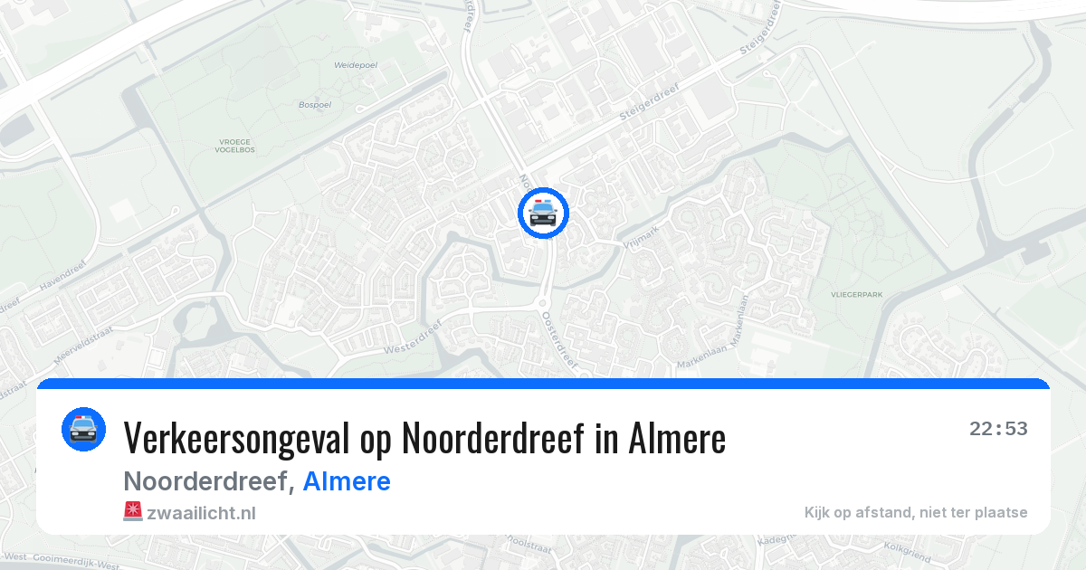 Verkeersongeval op Noorderdreef in Almere — 8 jun 2026