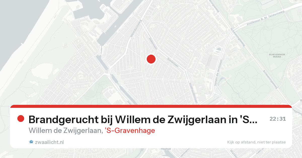 Brandgerucht bij Willem de Zwijgerlaan in 'S-Gravenhage — 16 aug 2026
