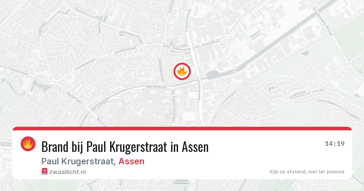 Brand bij Paul Krugerstraat in Assen — 11 jul 2026