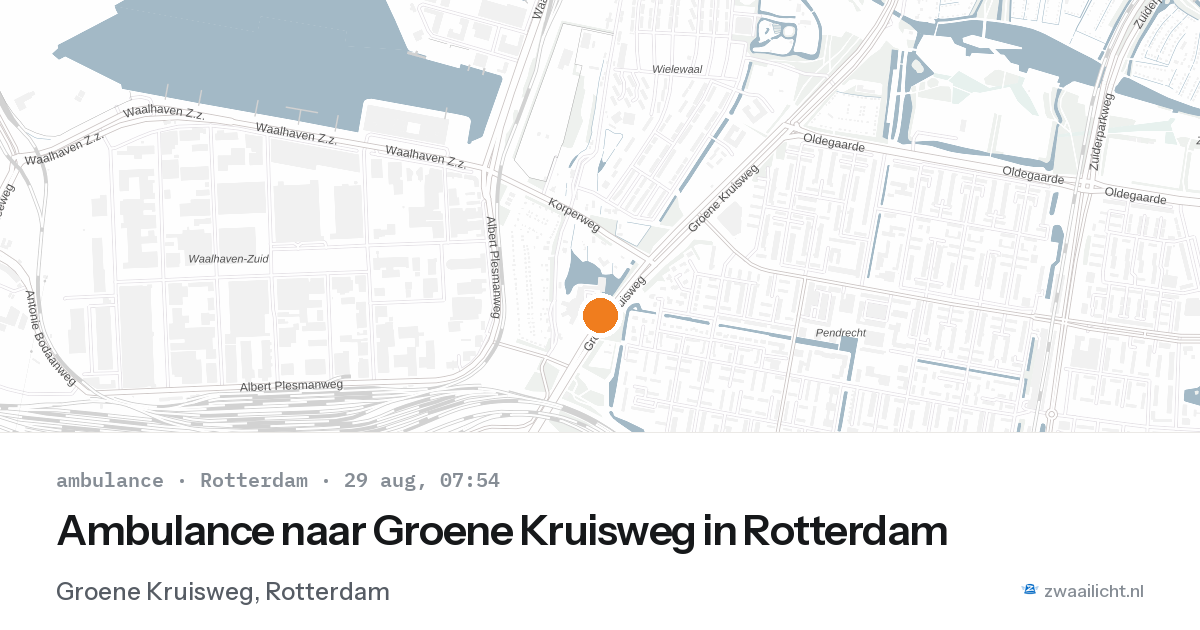 Ambulance naar Groene Kruisweg in Rotterdam — 29 aug 2026