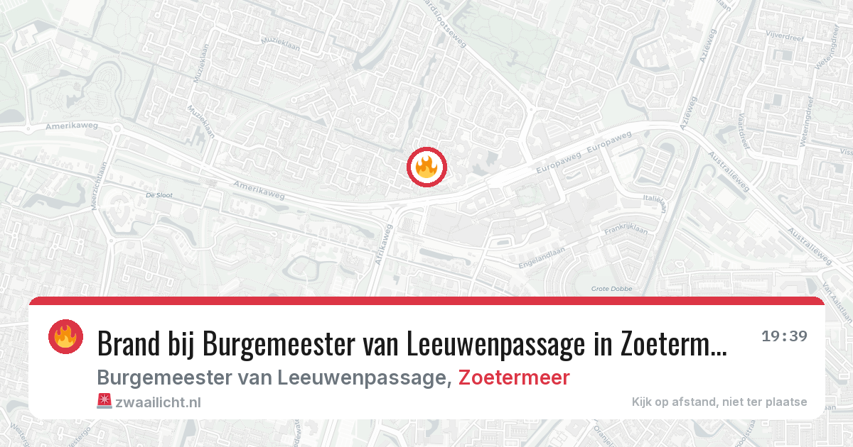 Brand bij Burgemeester van Leeuwenpassage in Zoetermeer — 3 jun 2026