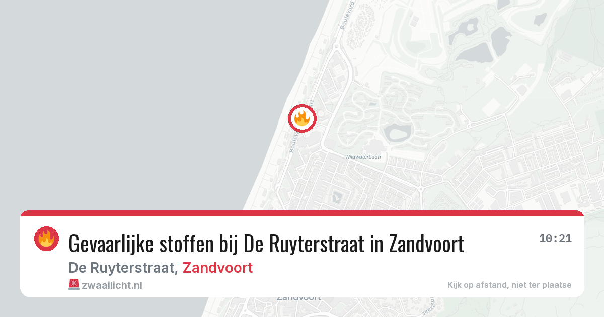 Gevaarlijke stoffen bij De Ruyterstraat in Zandvoort — 2 aug 2026