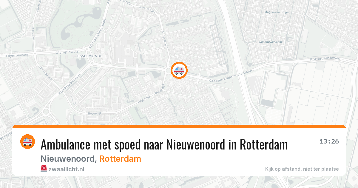 Ambulance met spoed naar Nieuwenoord in Rotterdam — 30 jul 2026