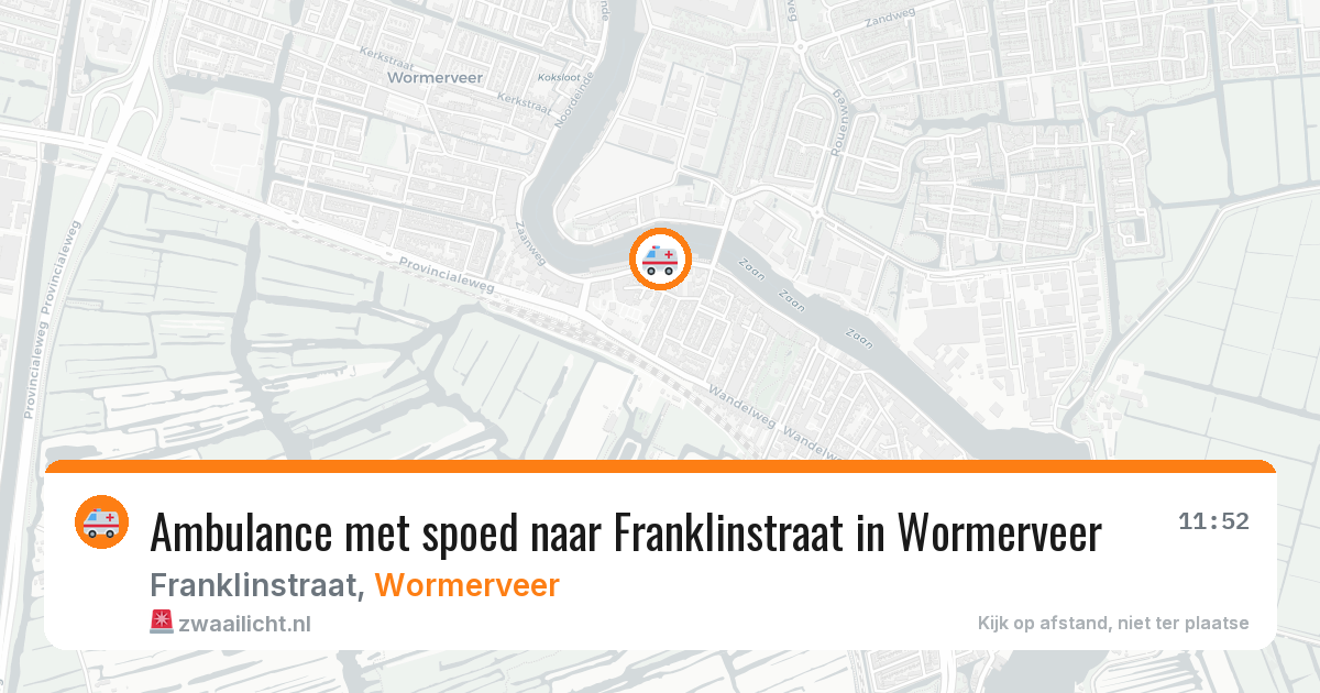 Ambulance met spoed naar Franklinstraat in Wormerveer — 23 jan 2026