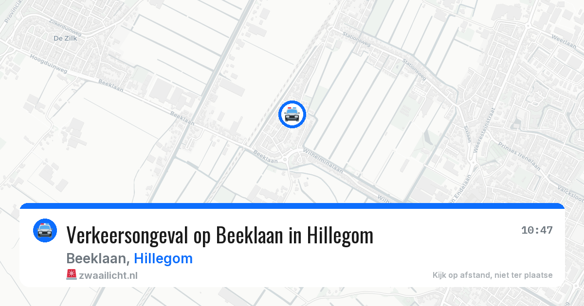 Verkeersongeval op Beeklaan in Hillegom — 12 mei 2026