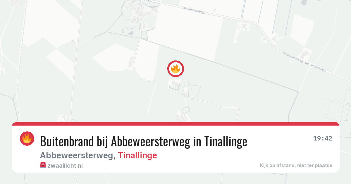 Buitenbrand bij Abbeweersterweg in Tinallinge — 11 jun 2026