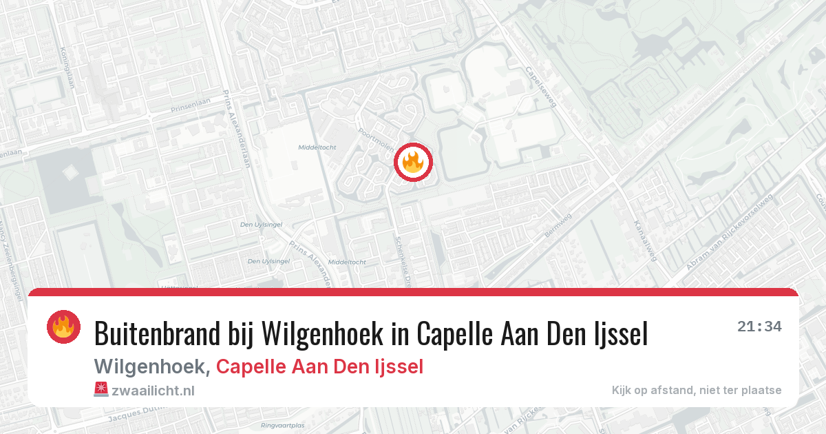 Buitenbrand bij Wilgenhoek in Capelle Aan Den Ijssel — 13 aug 2026
