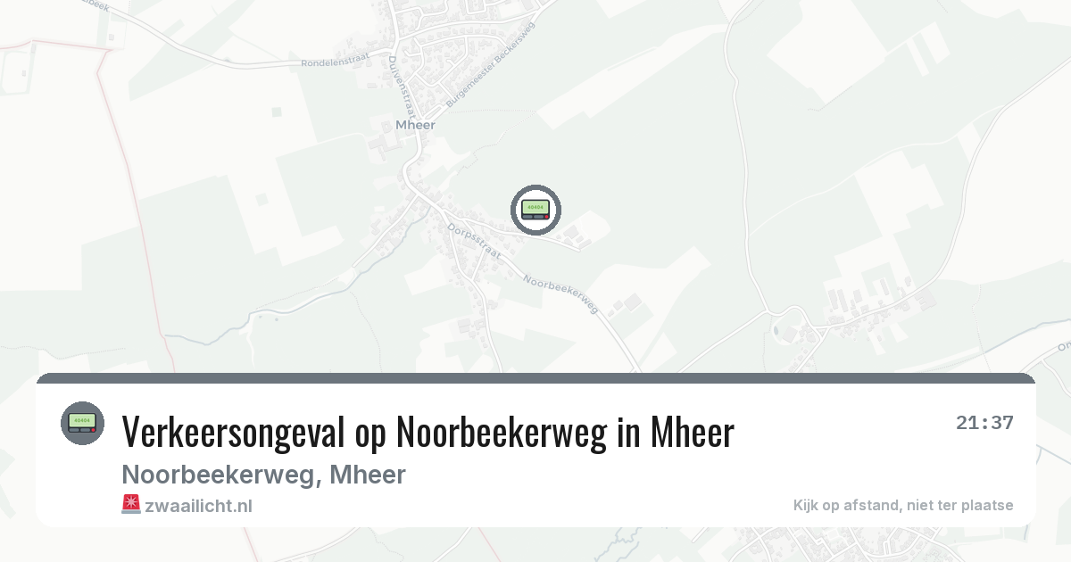 Verkeersongeval op Noorbeekerweg in Mheer — 9 jul 2026