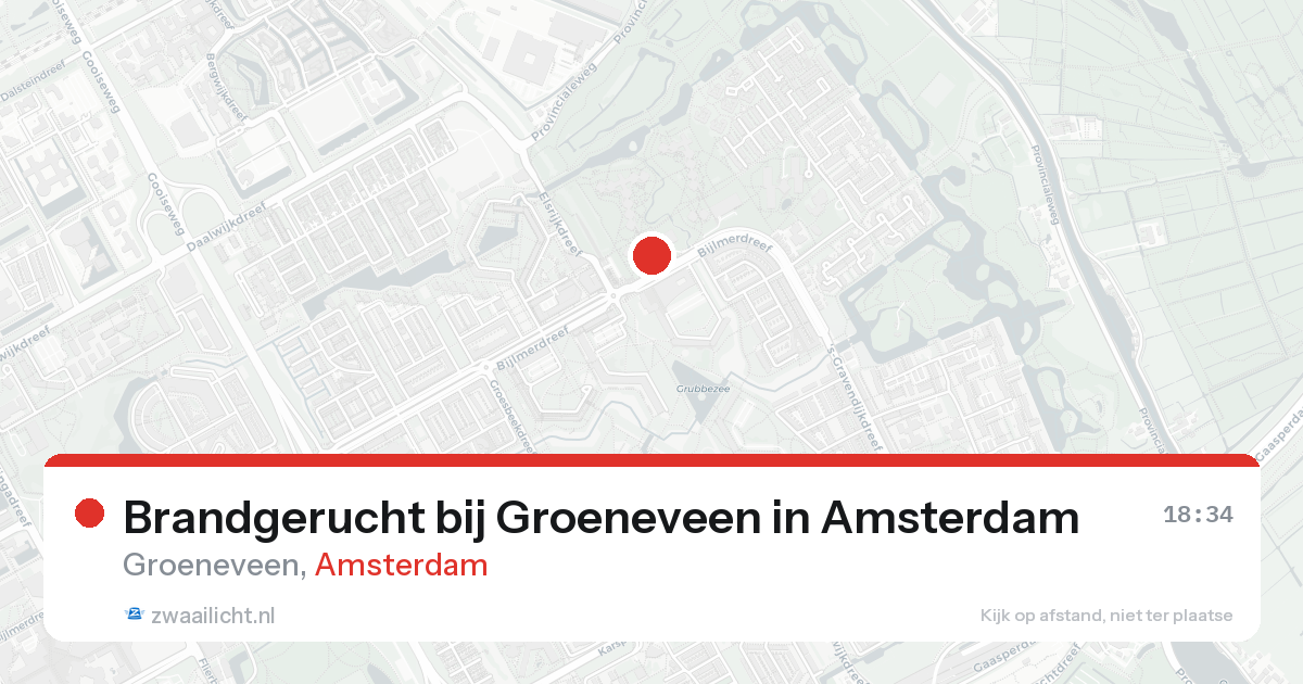 Brandgerucht bij Groeneveen in Amsterdam — 11 jun 2026