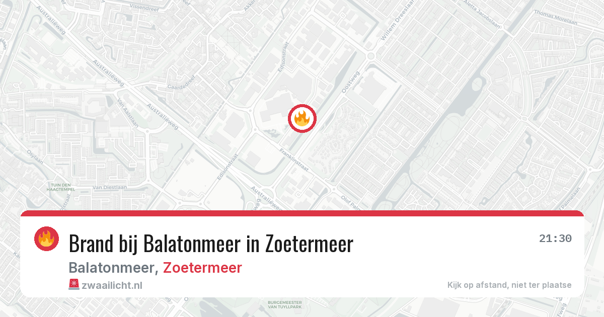 Brand bij Balatonmeer in Zoetermeer — 14 jul 2026