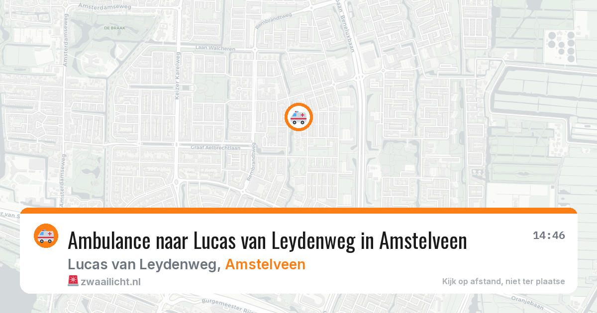 Ambulance naar Lucas van Leydenweg in Amstelveen — 23 apr 2026