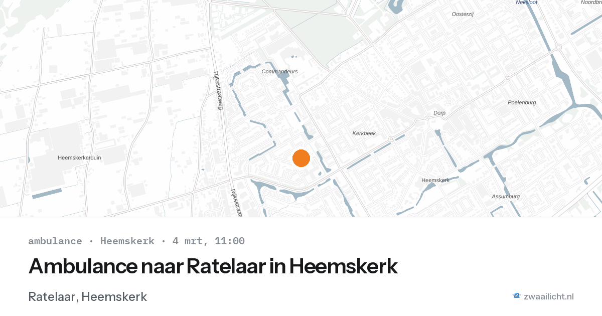 Ambulance naar Ratelaar in Heemskerk — 4 mrt 2026