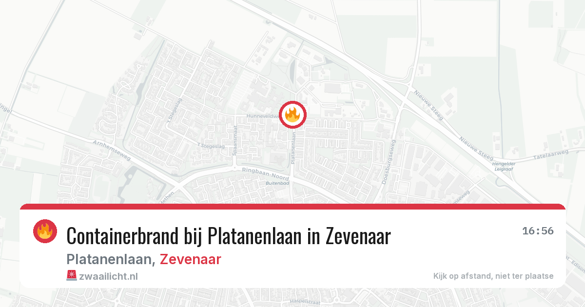 Containerbrand bij Platanenlaan in Zevenaar — 26 apr 2026