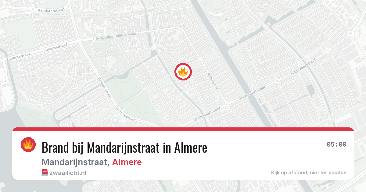 Brand bij Mandarijnstraat in Almere — 28 apr 2026