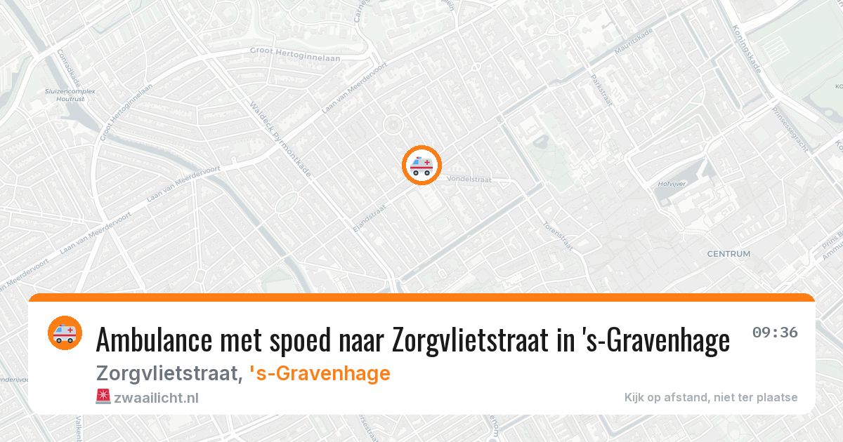 Ambulance met spoed naar Zorgvlietstraat in 's-Gravenhage — 13 aug 2026