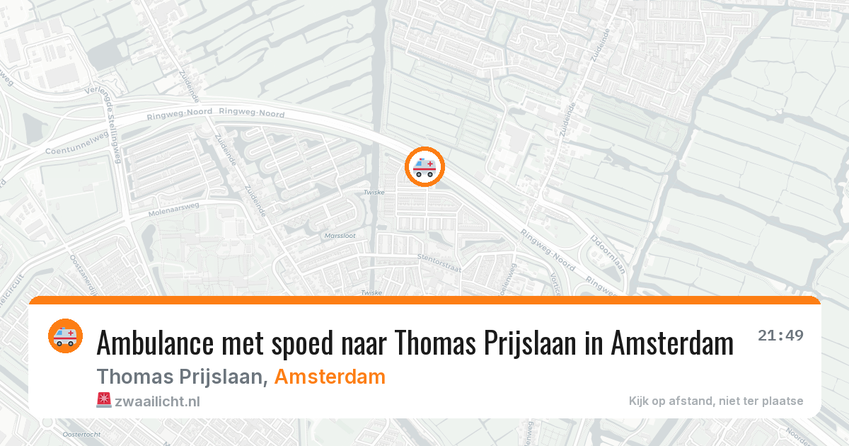 Ambulance met spoed naar Thomas Prijslaan in Amsterdam — 4 jul 2026