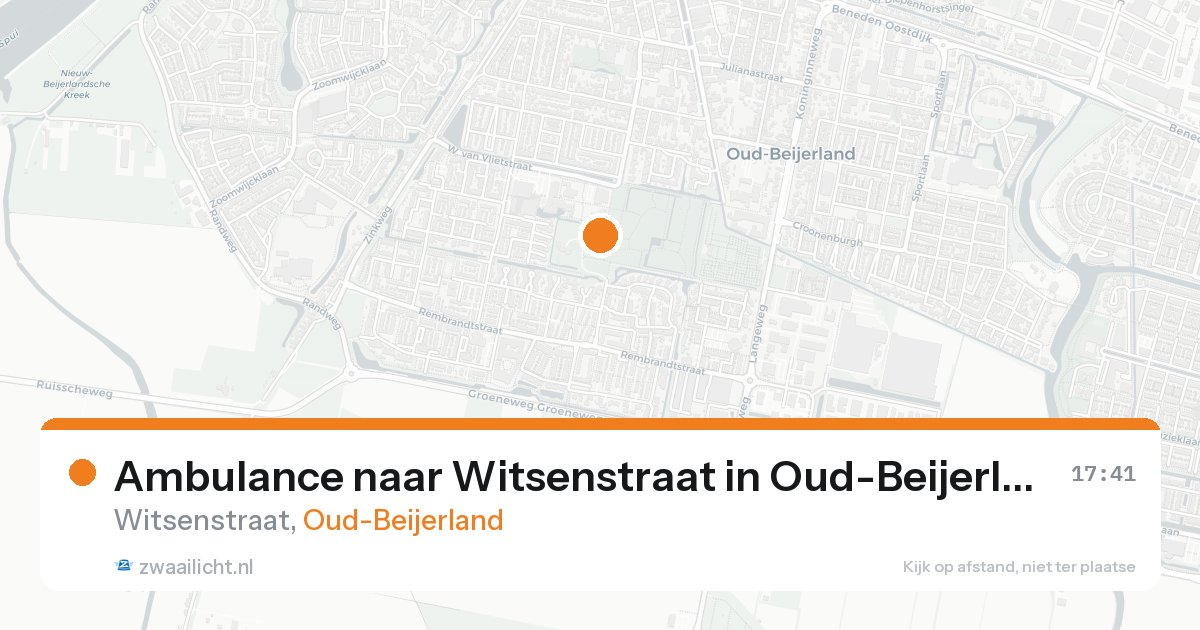 Ambulance naar Witsenstraat in Oud-Beijerland — 24 aug 2026