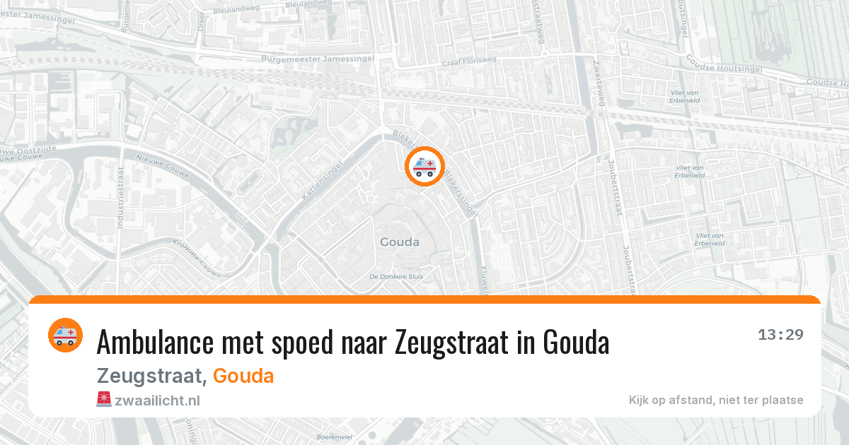 Ambulance met spoed naar Zeugstraat in Gouda — 19 mei 2026