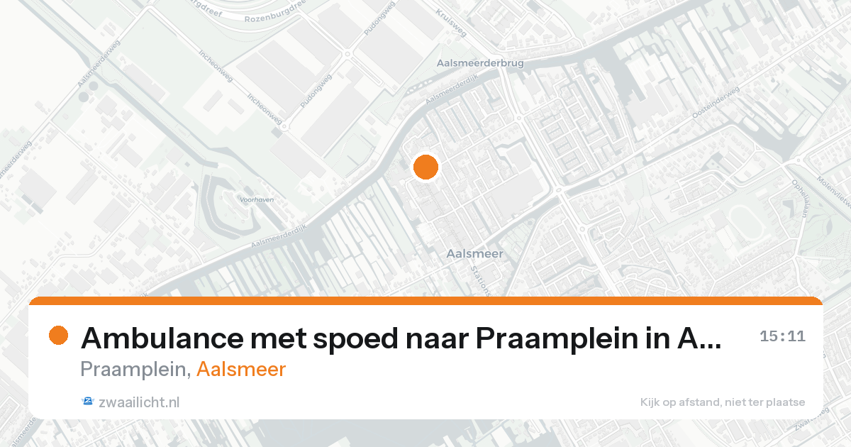 Ambulance met spoed naar Praamplein in Aalsmeer — 16 aug 2026