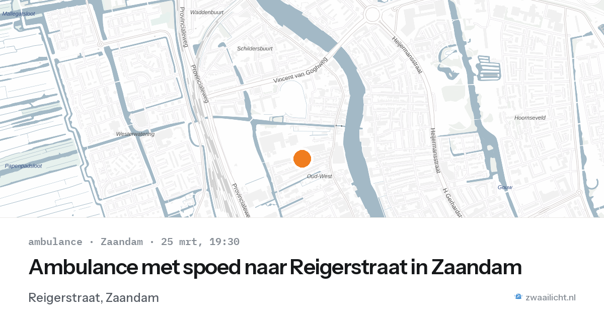 Ambulance met spoed naar Reigerstraat in Zaandam — 25 mrt 2026
