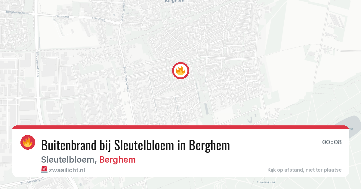 Buitenbrand bij Sleutelbloem in Berghem — 10 aug 2026