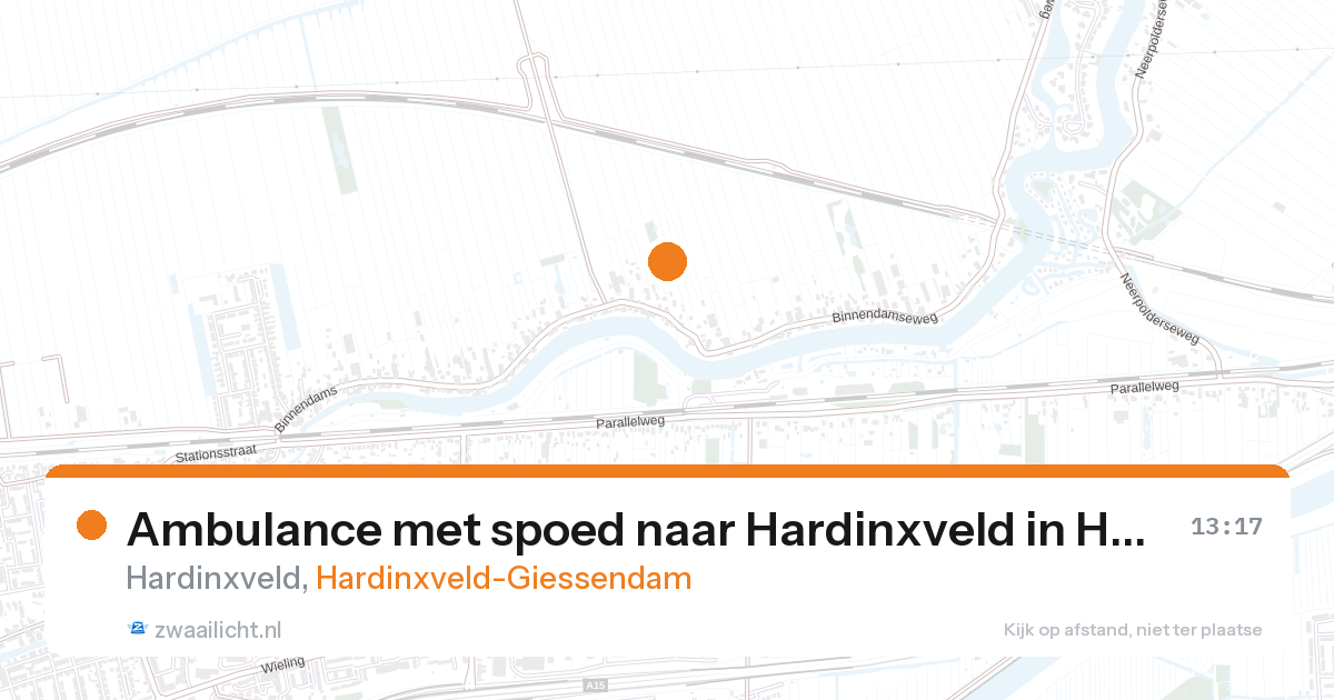 Ambulance met spoed naar Hardinxveld in Hardinxveld-Giessendam — 26 aug 2026